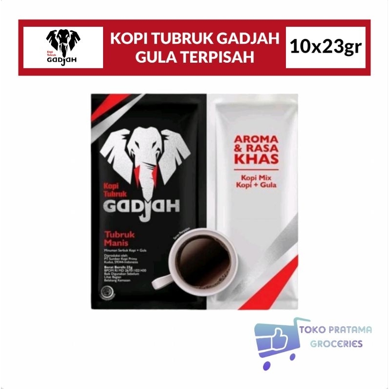 

GADJAH KOPI TUBRUK GULA TERPISAH 1 RENCENG ISI 10 SACHET