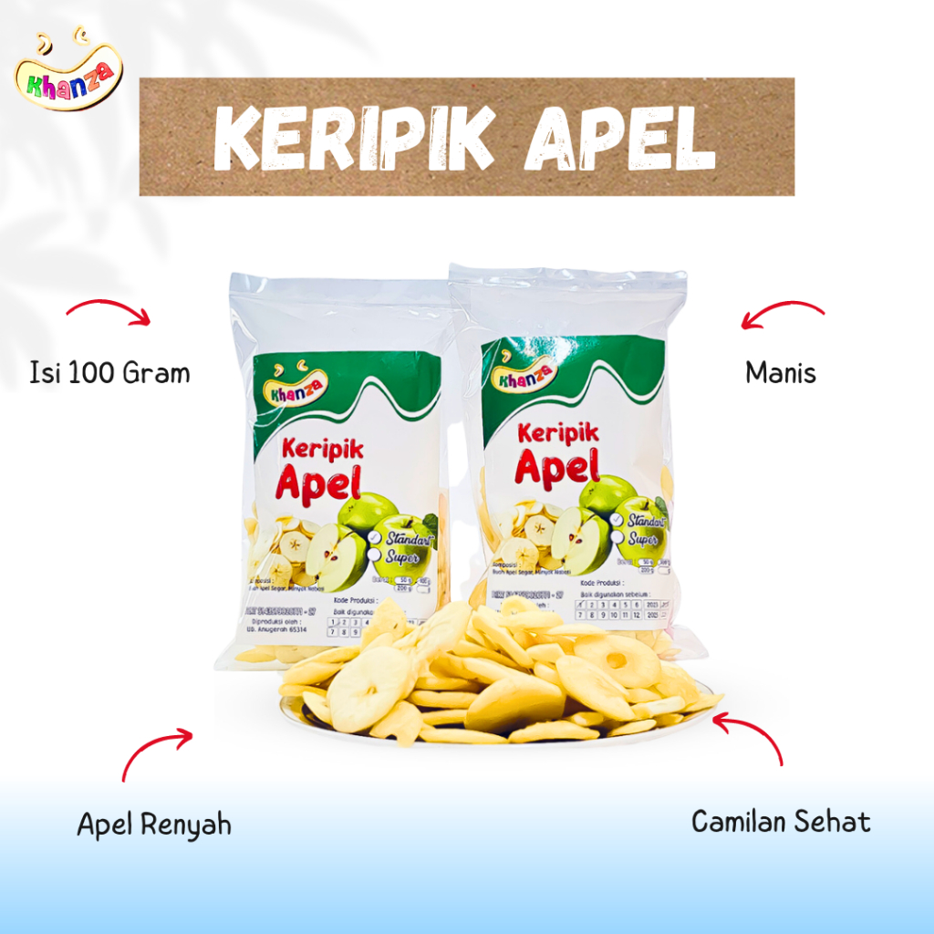 

Kripik Apel STANDARD TRANSPARAN 100 Gr Khas Kota Wisata Batu