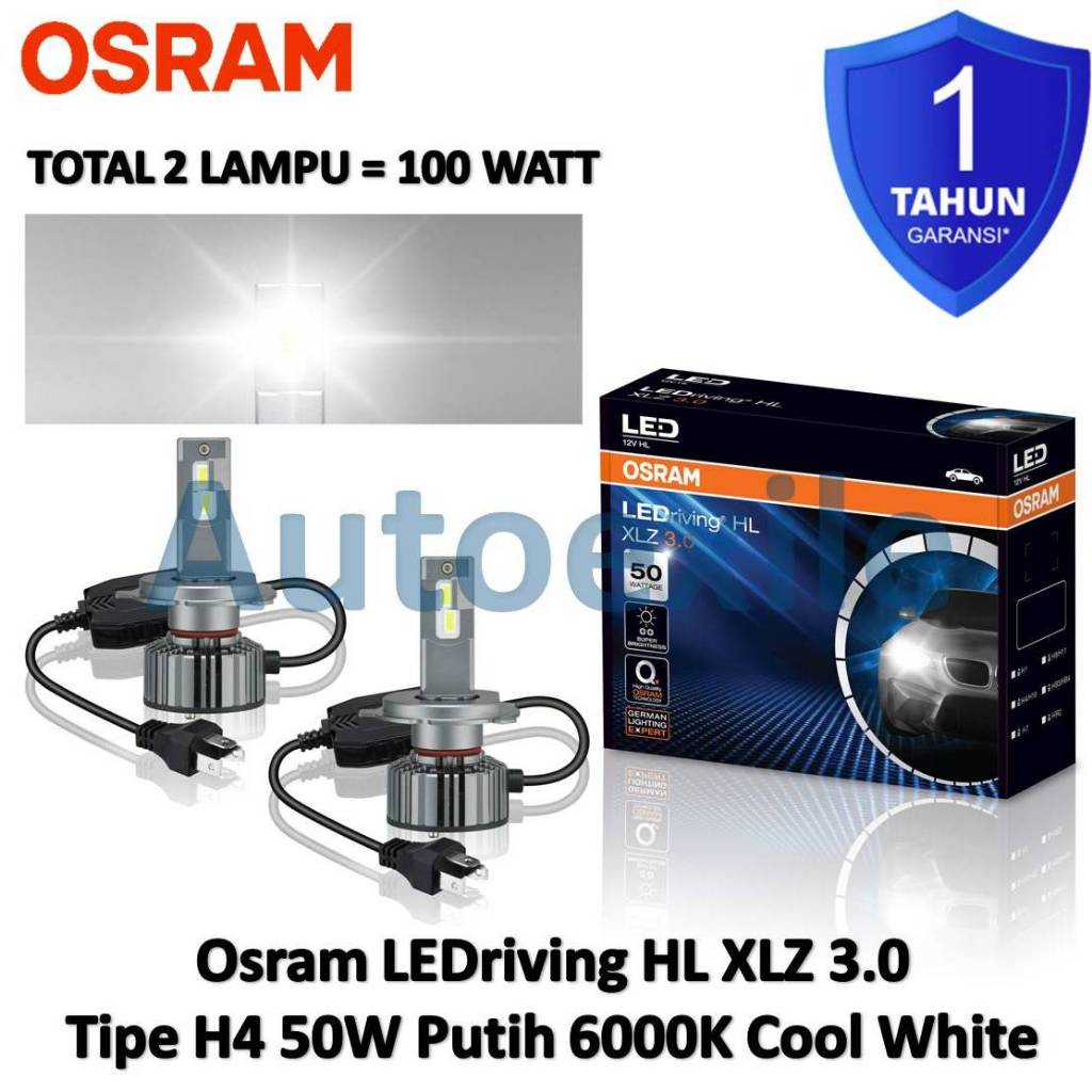 Osram LEDriving XLZ New Gen / Next Level / 3.0  H4 Cool White 6000K Putih Lampu LED Mobil Avanza Inn