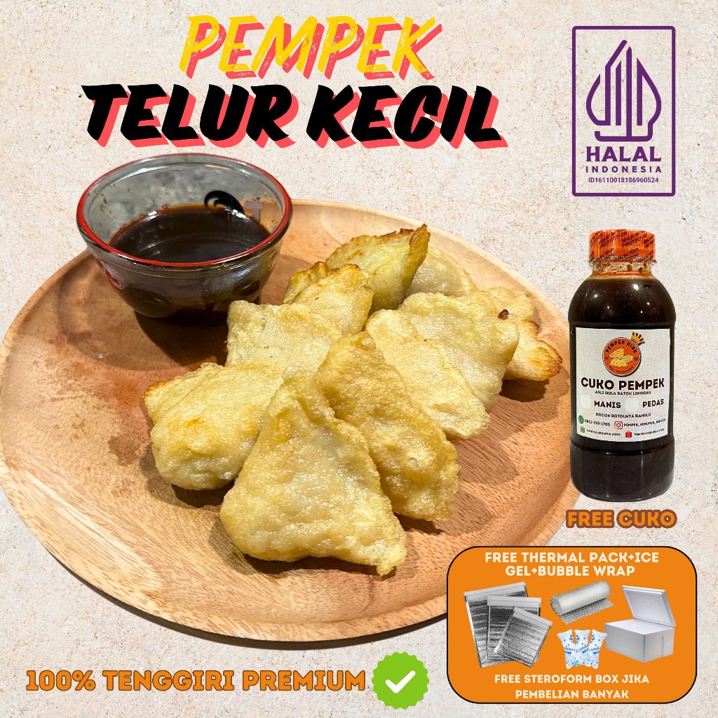 

[Halal] Pempek King Telur Kecil isi 5/10 pc Mpek Mpek Palembang PAKET Frozen Beku FREE PACKING