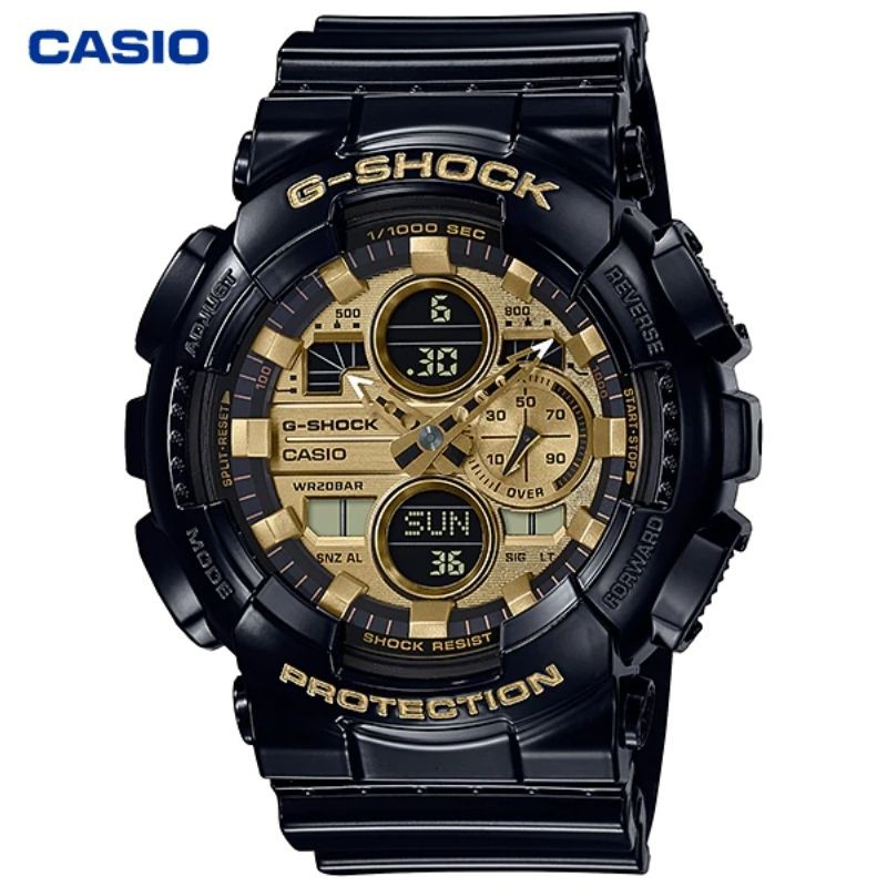 JAM TANGAN CASIO PRIA CASIO G-SHOCK GA-140GB-1A - GSHOCK GA140GB HITAM GOLD G-SHOCK ORIGINAL