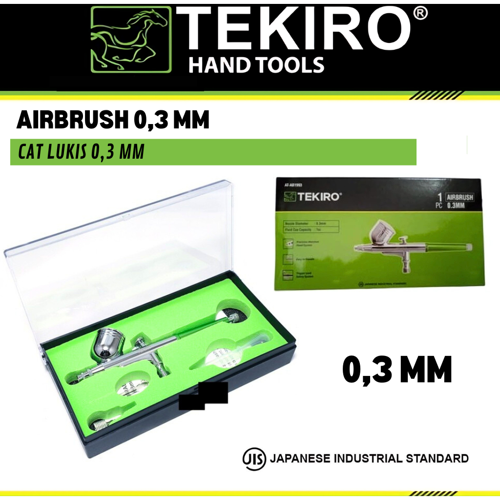 TEKIRO Air Brush Kit Paint Spray Gun Lukis Spet Air Pen Brush 0.3 mm AT-AB1993 Airbrush
