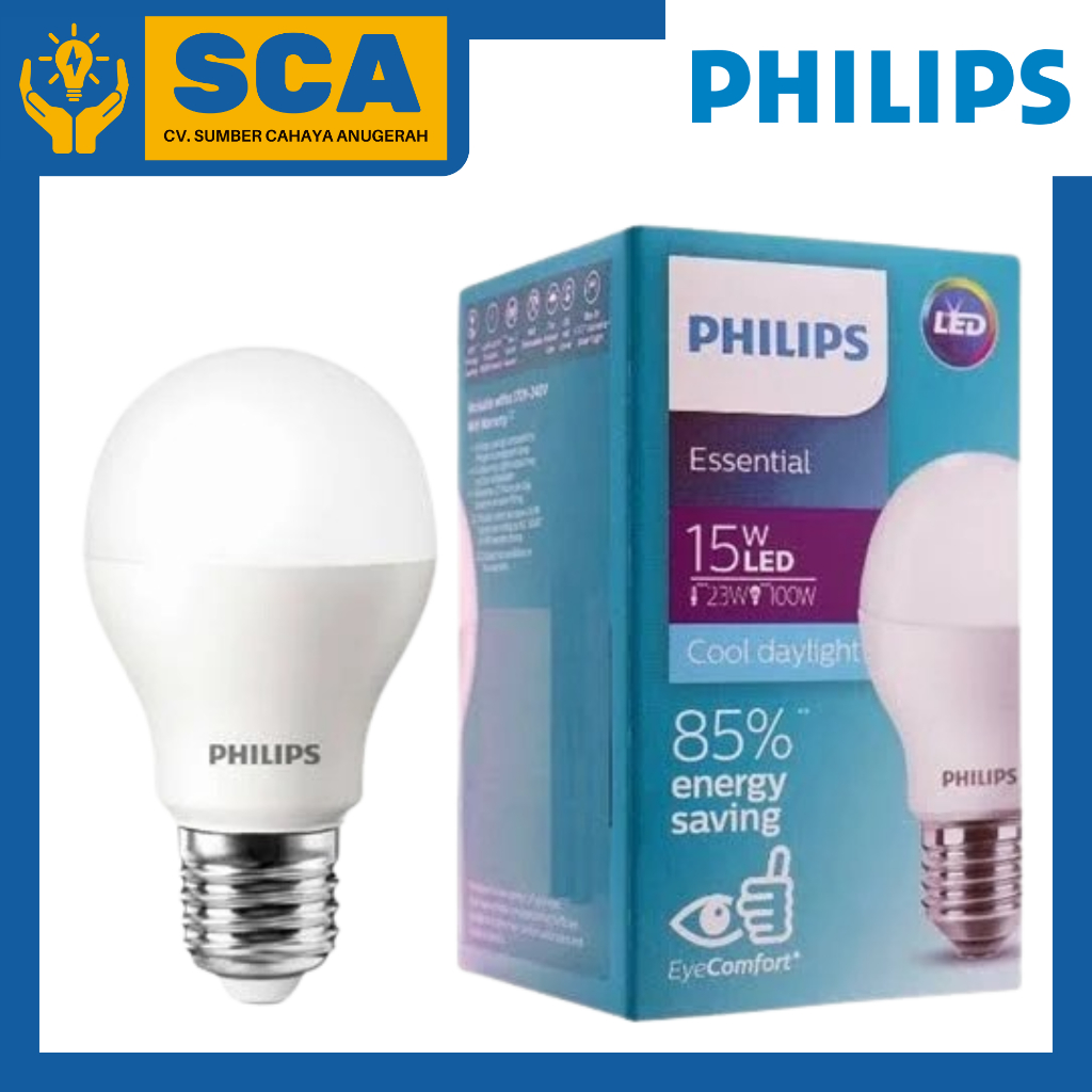 LAMPU LED PHILIPS 15W ESSLED BULB 6500K PUTIH 15WATT