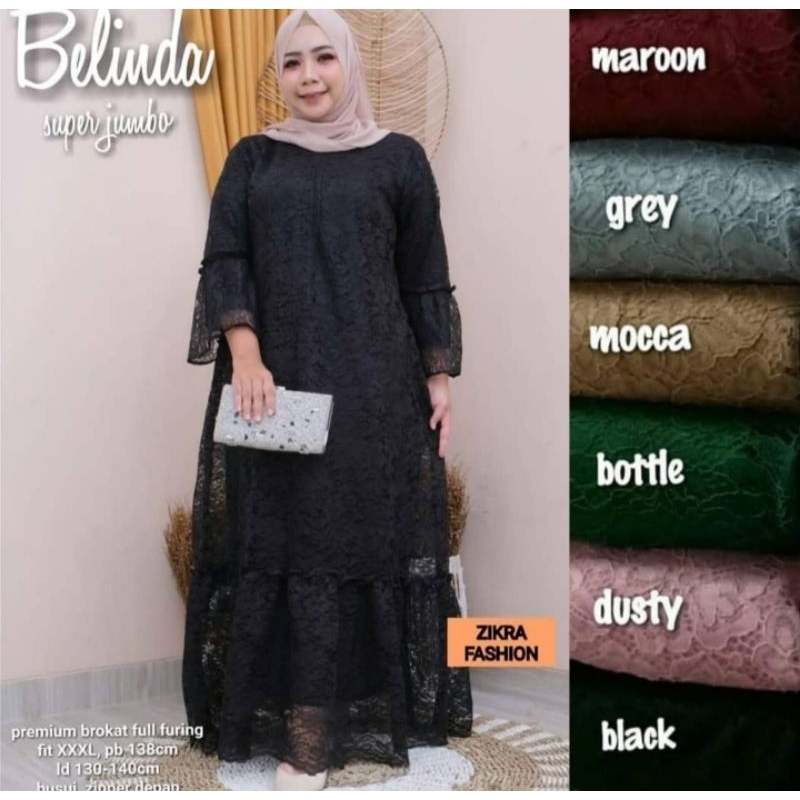 Gamis Brokat Super Jumbo Ld130-140 Belinda