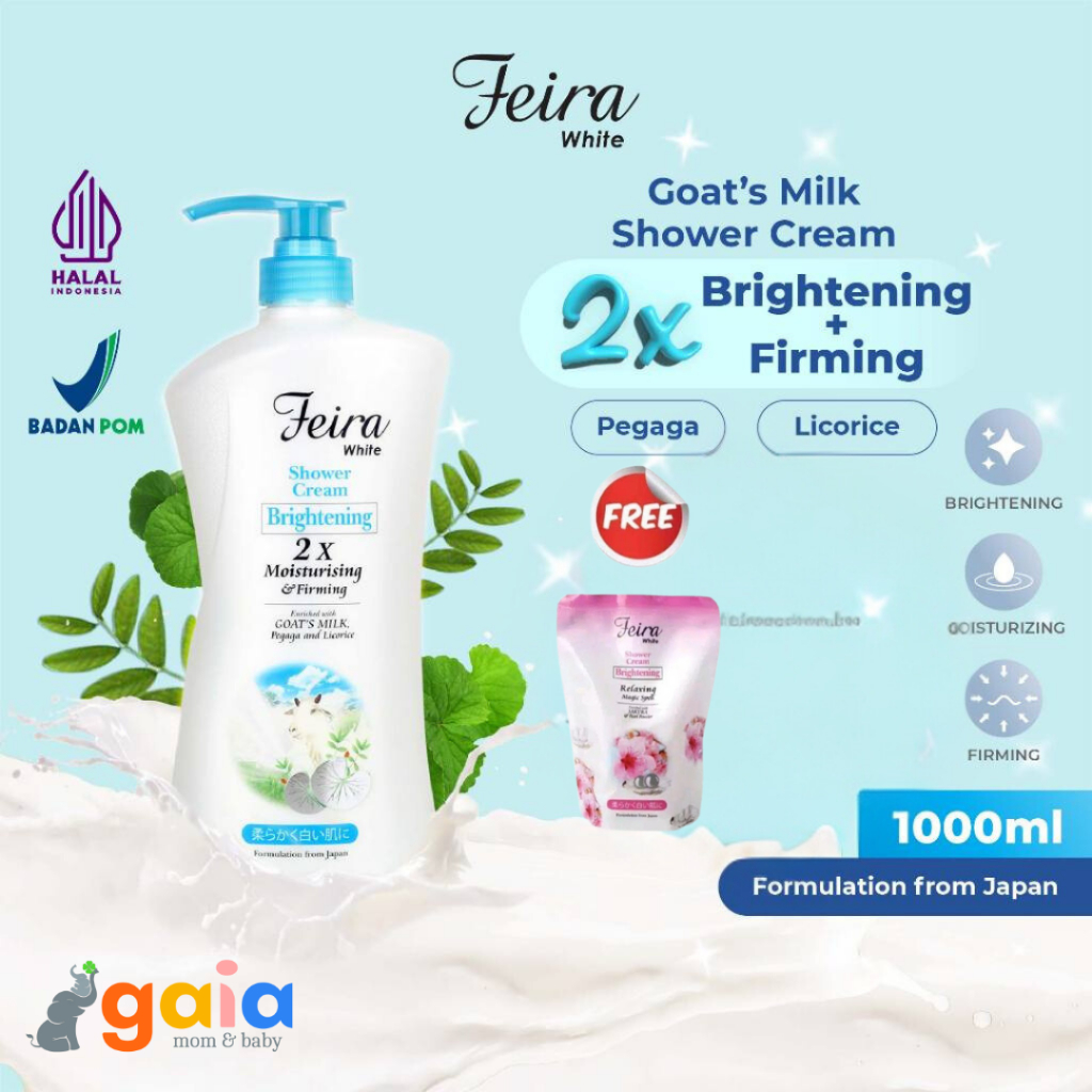 Feira Goat Milk Shower Cream Pump 1000ml+250ml