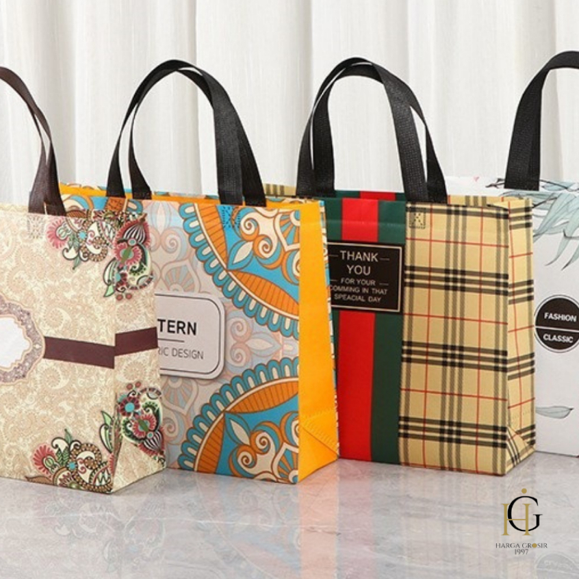 

TAS BELANJA UKURAN SEDANG/BESAR 43x32x10 Tote Bag Spunbond Kain GOODIEBAG SPUNBOND PILIH Motif Premium Kantong Jumbo Tas Kado Kantong Hamper bagus BISA COD