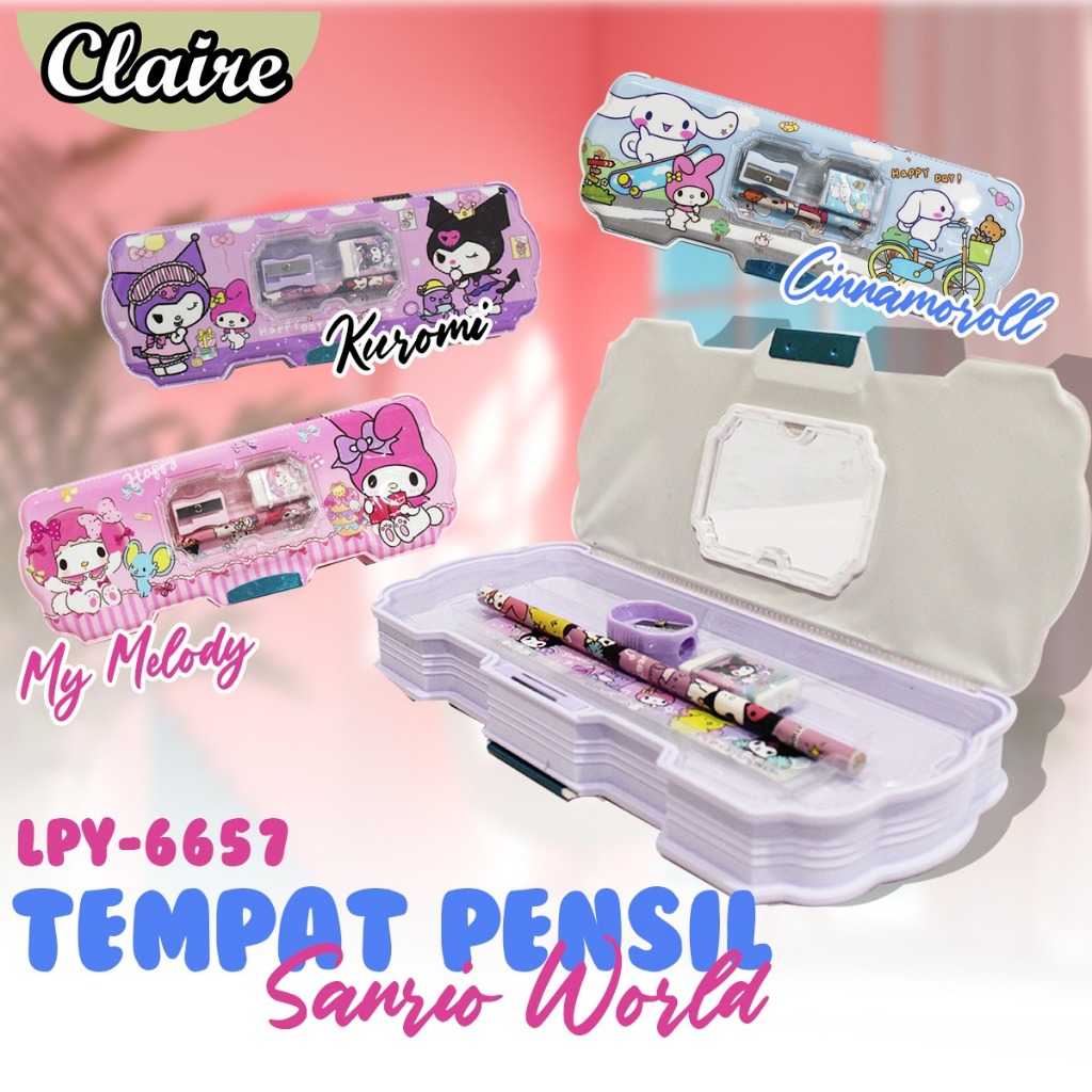 

Tempat Pensil Motif Karakter / Tempat Pensil Magnet Cinnamorol / Kuromi / Melody / Kotak pensil LPY 66-57