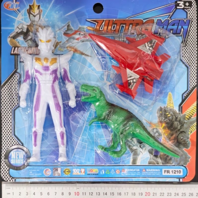 ULTRAMAN FR-1210 lengkap dengan dinosaurus dan pesawat tempur Jet  mainan anak Ultramen Toper Miniat