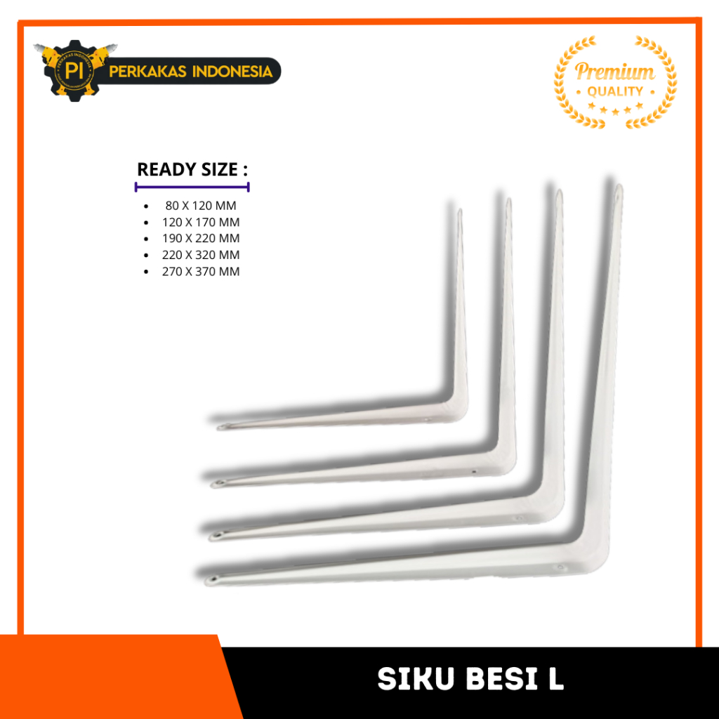Siku Besi Rak Dinding Siku Besi L 190 x 270 mm Siku Besi Penyangga Meja Ambalan Tatakan Penahan Rak 