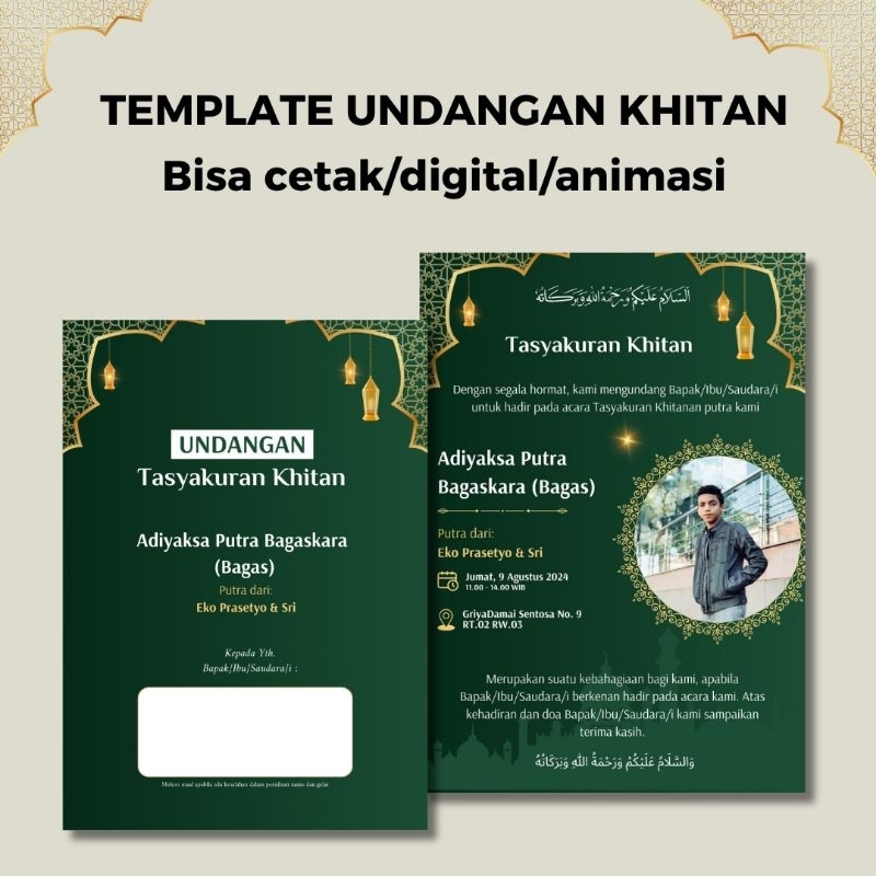TEMPLATE DESAIN - UNDANGAN KHITAN (DIGITAL/CETAK)
