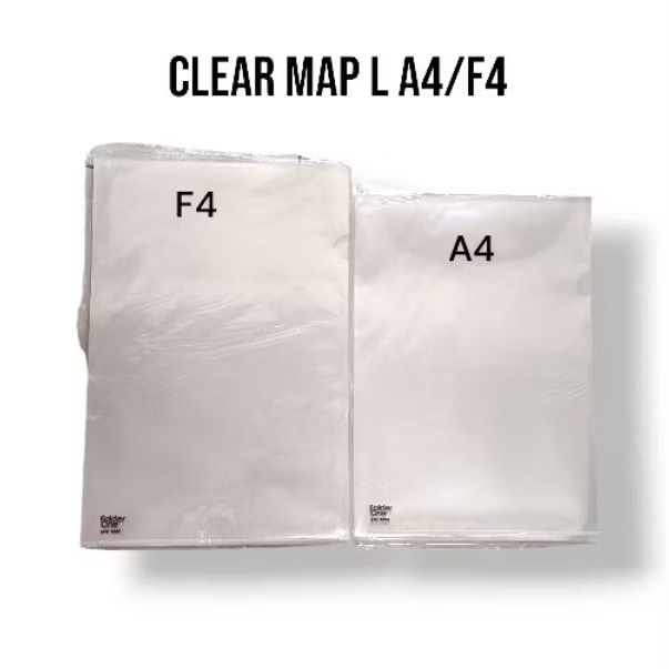 

map L bening folder A4 F4 / map plastik L bening transparant (12 lembar)