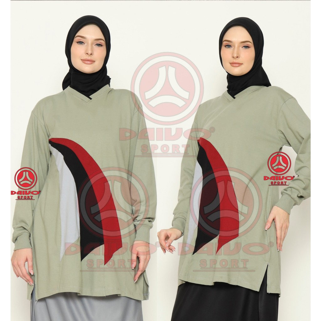 Baju olahraga tunik wanita muslimah lengan panjang / Tunik Olahraga Wanita Muslimah