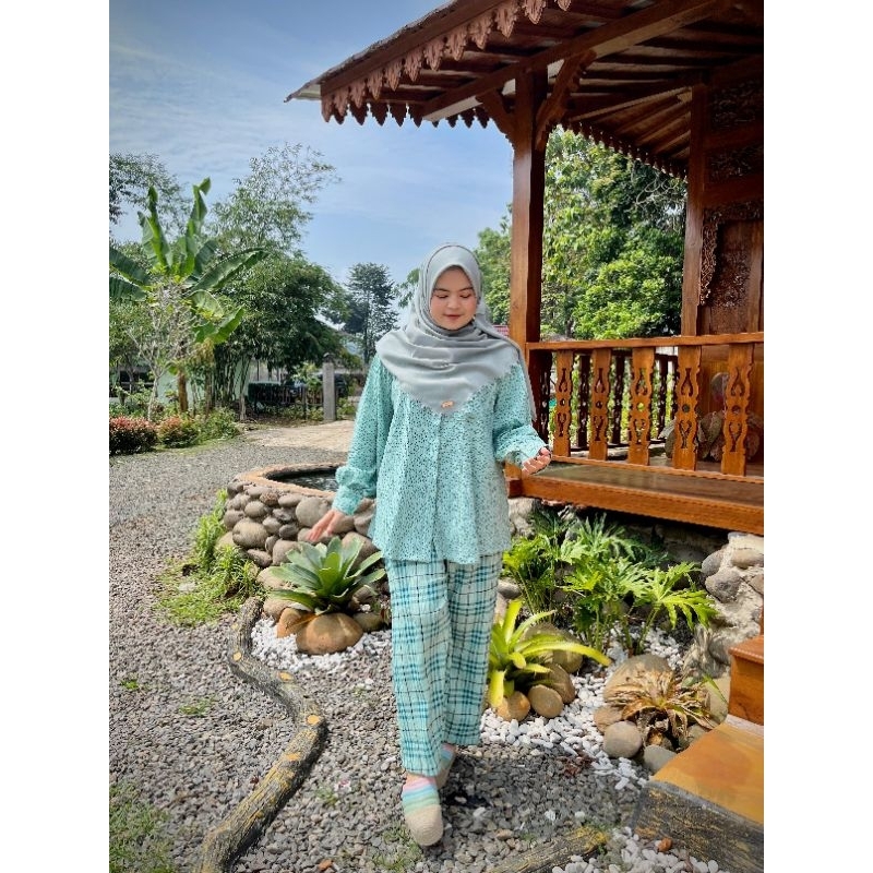 Alesha One Set Kulot Setelan Oneset Cringkle Kulot Atasan Bawahan