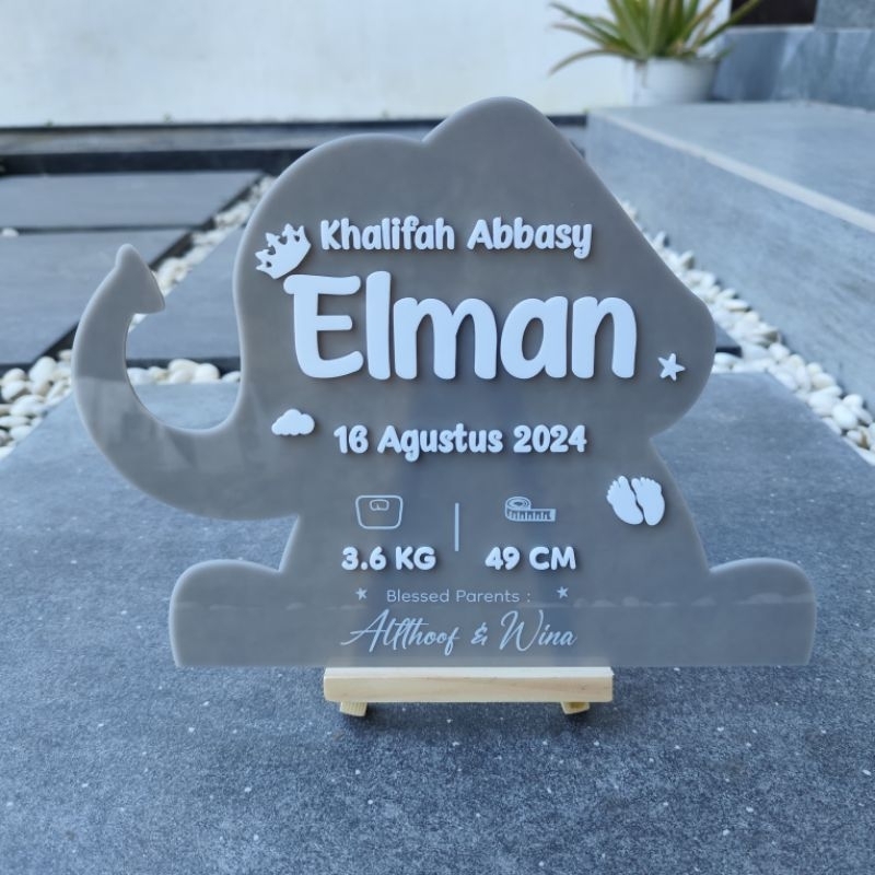 Papan Nama Bayi | Baby Bio | Hospital Board Acrylic | Hospital Board Awan | Hospital Board crown