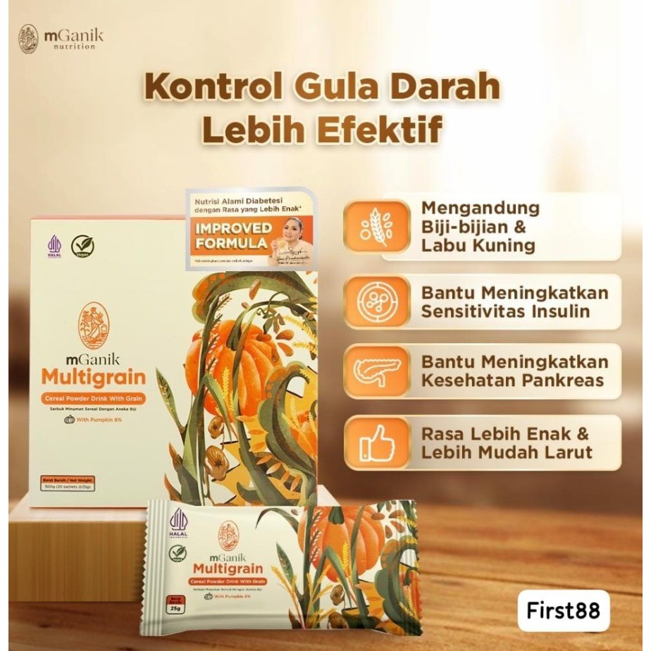 

mGanik Multigrain 500gr Superfood Diabetes Herbal Alami cegah Gula darah dan Kolesterol
