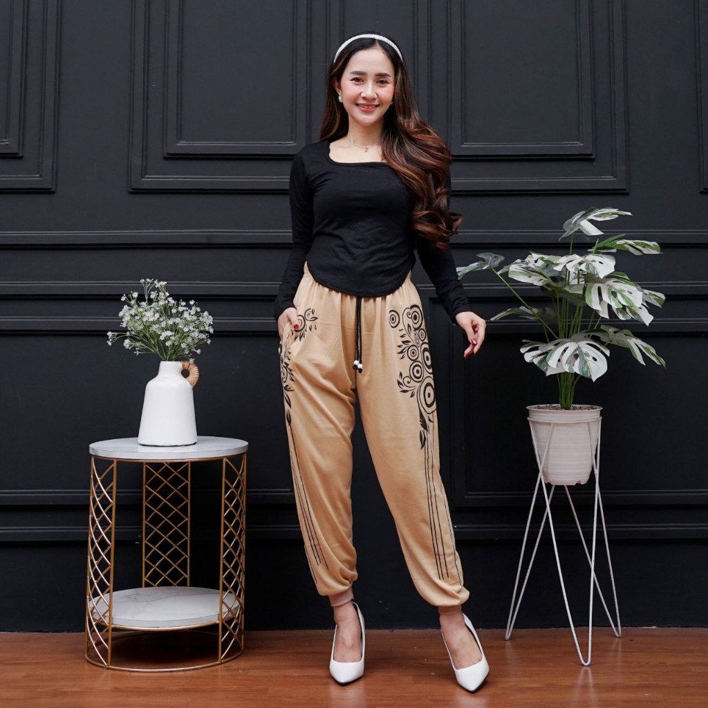Celana panjang Jogger Pants wanita Longgar Training Sport