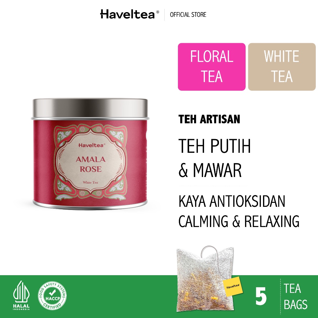 

AMALA ROSE | Mini Tin | Haveltea | Teh Putih Mawar | Floral Tea