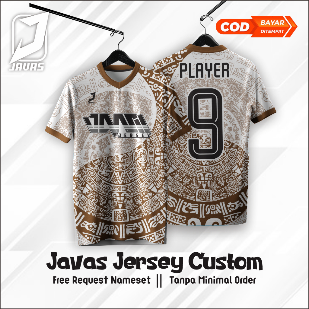 Setelan Baju Jersey Sepak Bola Dan Futsal Printing putih emas Custom Nama free