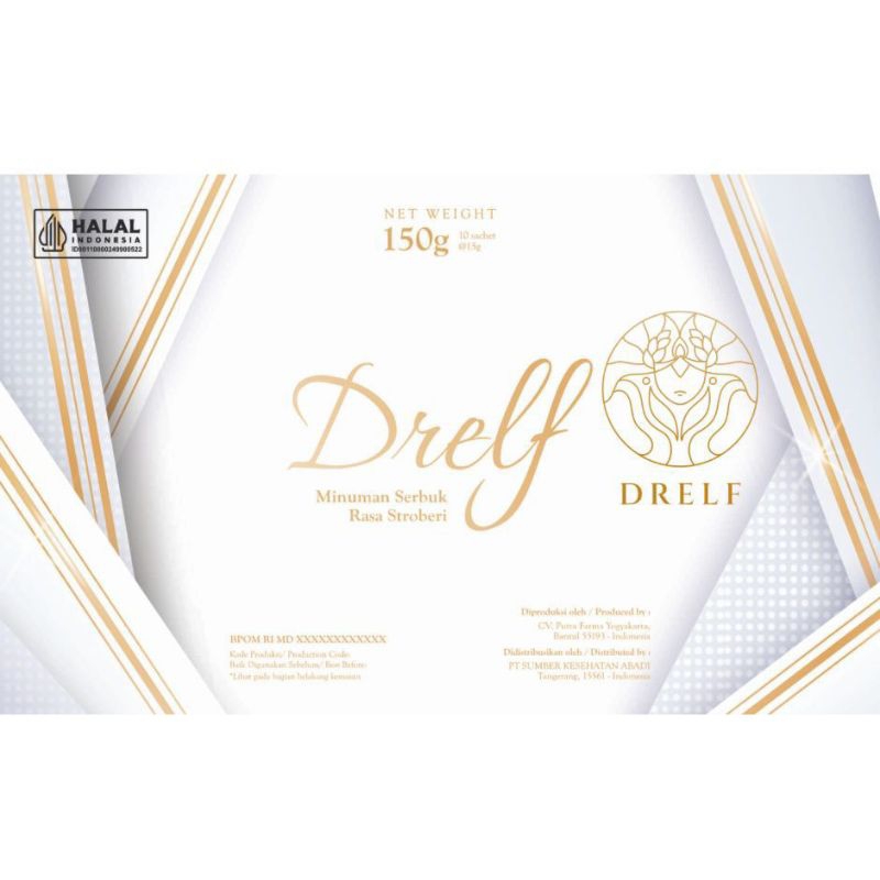 Drelf minuman kolagen gluthathione BPOM Pemutih badan anti penuaan serbuk minuman kolagen