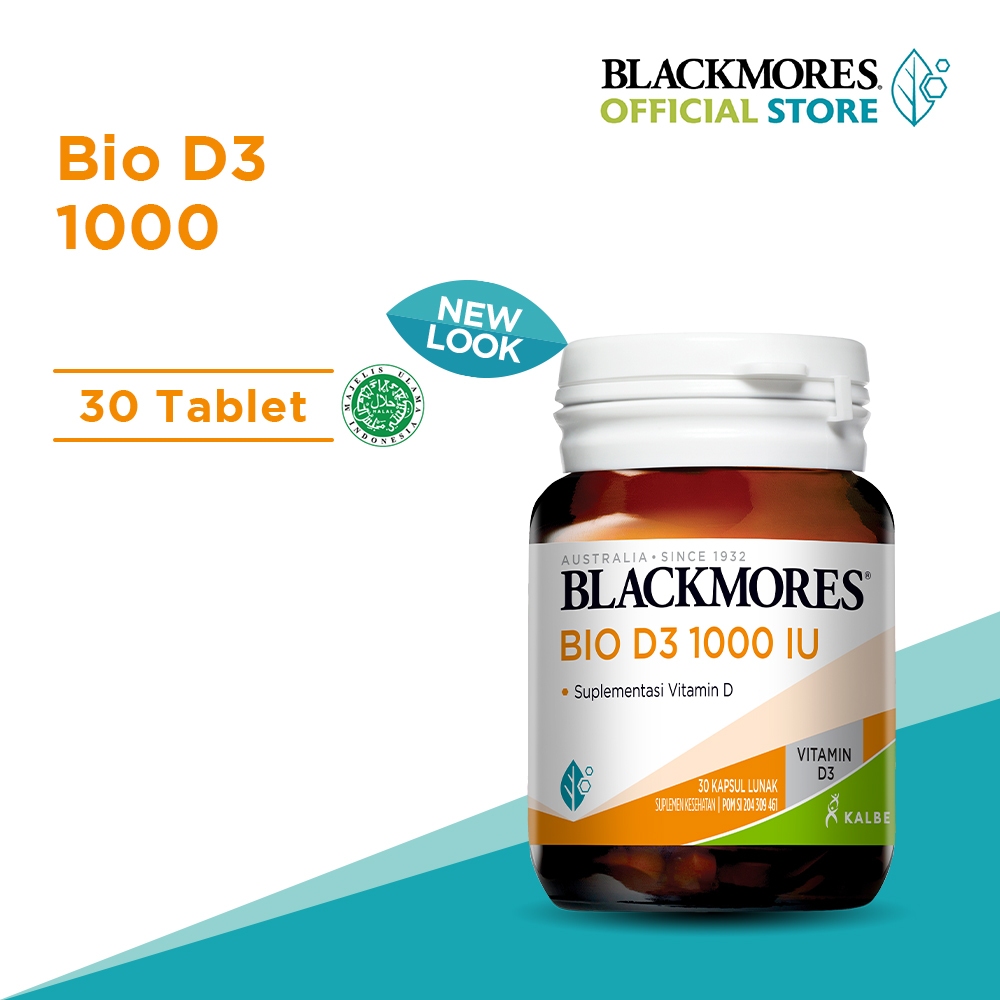 Blackmores Bio D3 1000IU (30) Clear Capsule 1 Kapsul Per Hari Tinggi Vitamin D Isi 30 Kapsul BPOM HA