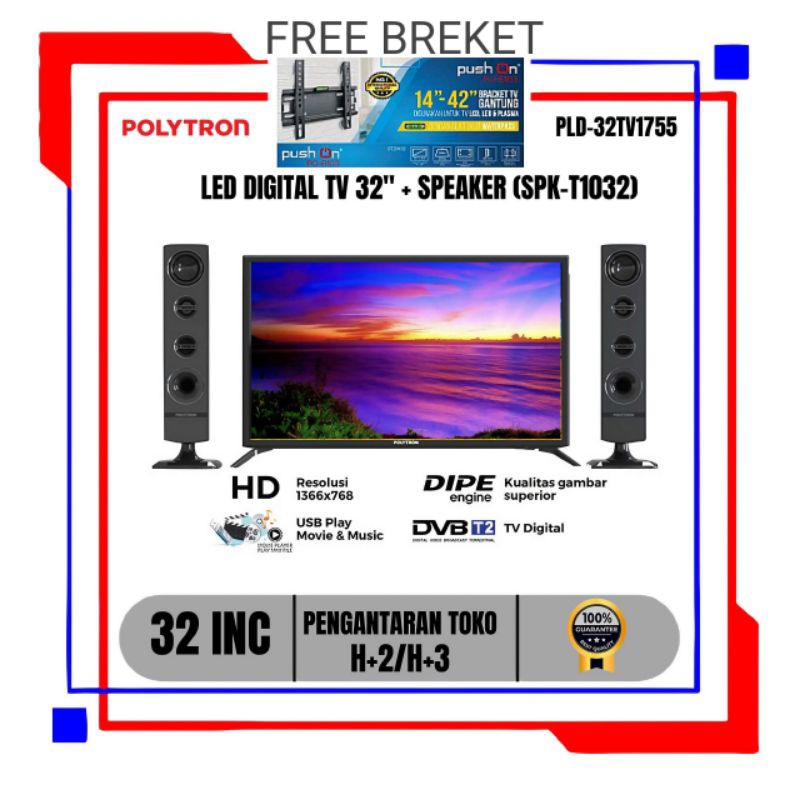 LED TV CINEMAX DIGITAL 32"IN POLYTRON PLD 32 TV1755