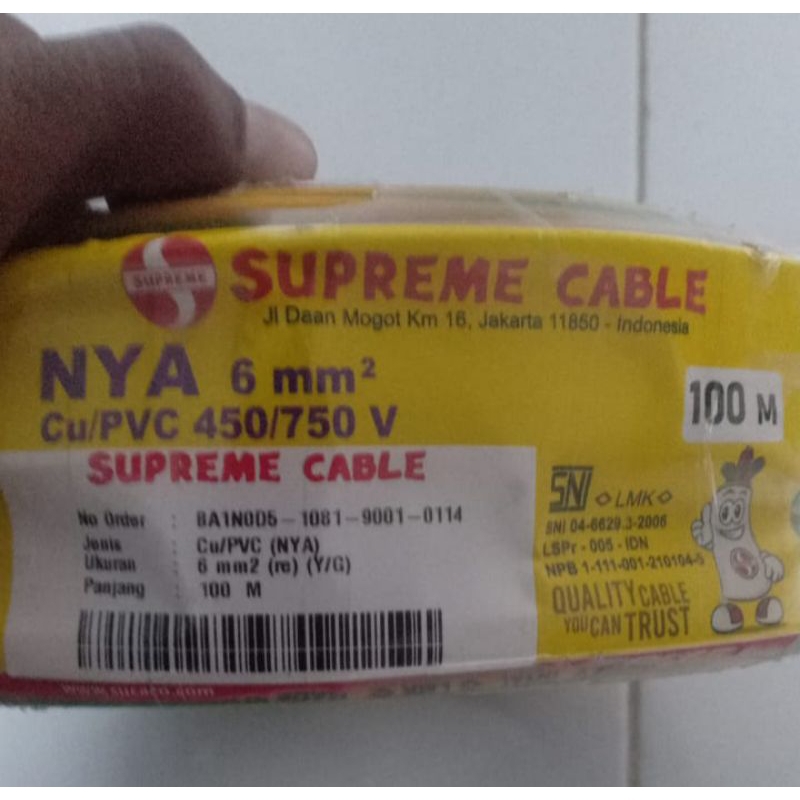 Kabel grounding 6mm 100 meter