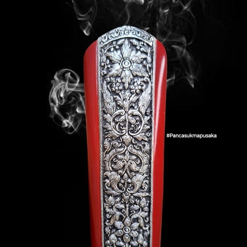 Pendok Perak Asli Kemalo Merah Ori Serlak Tatahan Purbonegaran