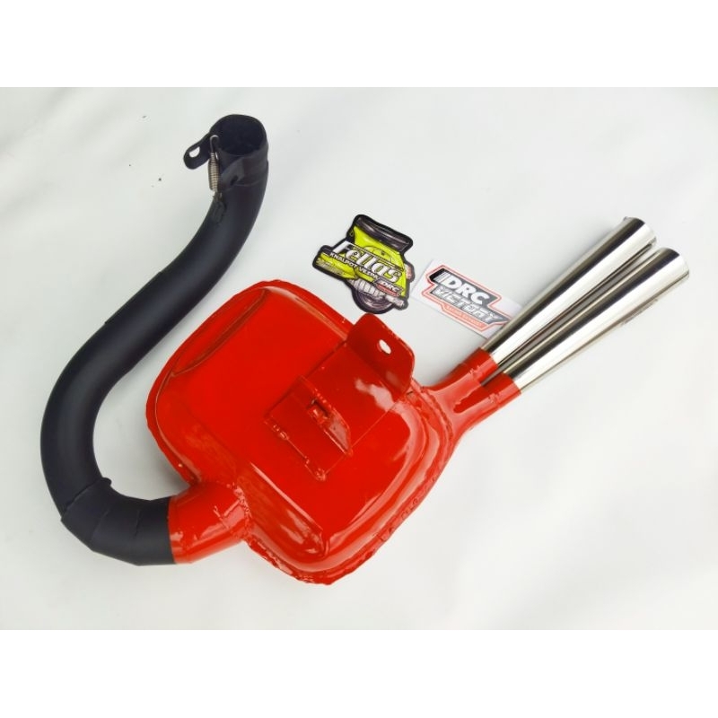 knalpot vespa big box double silencer DRC Racing