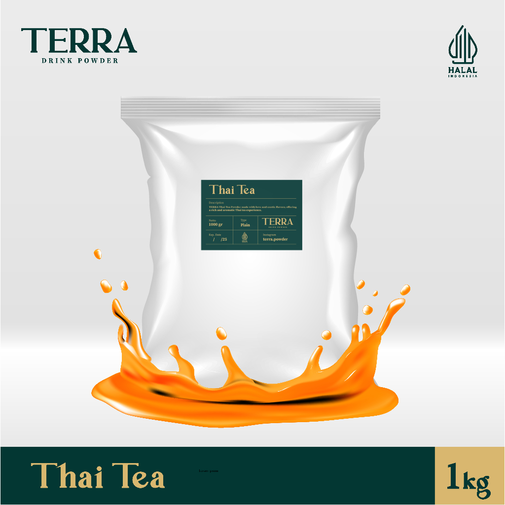 

TERRA Thai Tea Plain Powder 1 Kg - Bubuk Minuman Teh Thailand Tanpa Gula 1000 gr