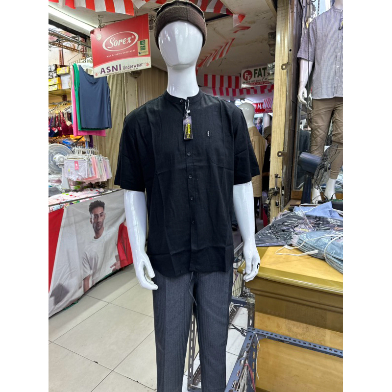 kemeja koko pria dewasa katun premium linen/kemko premium full katun