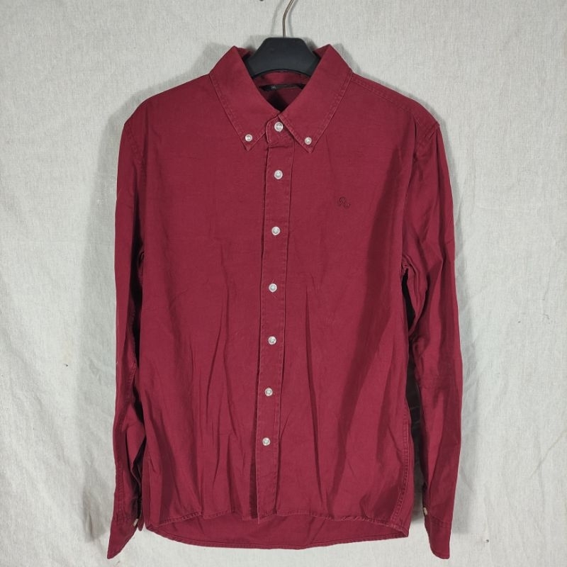 Kemeja Lengan Panjang Pria Clride maroon second