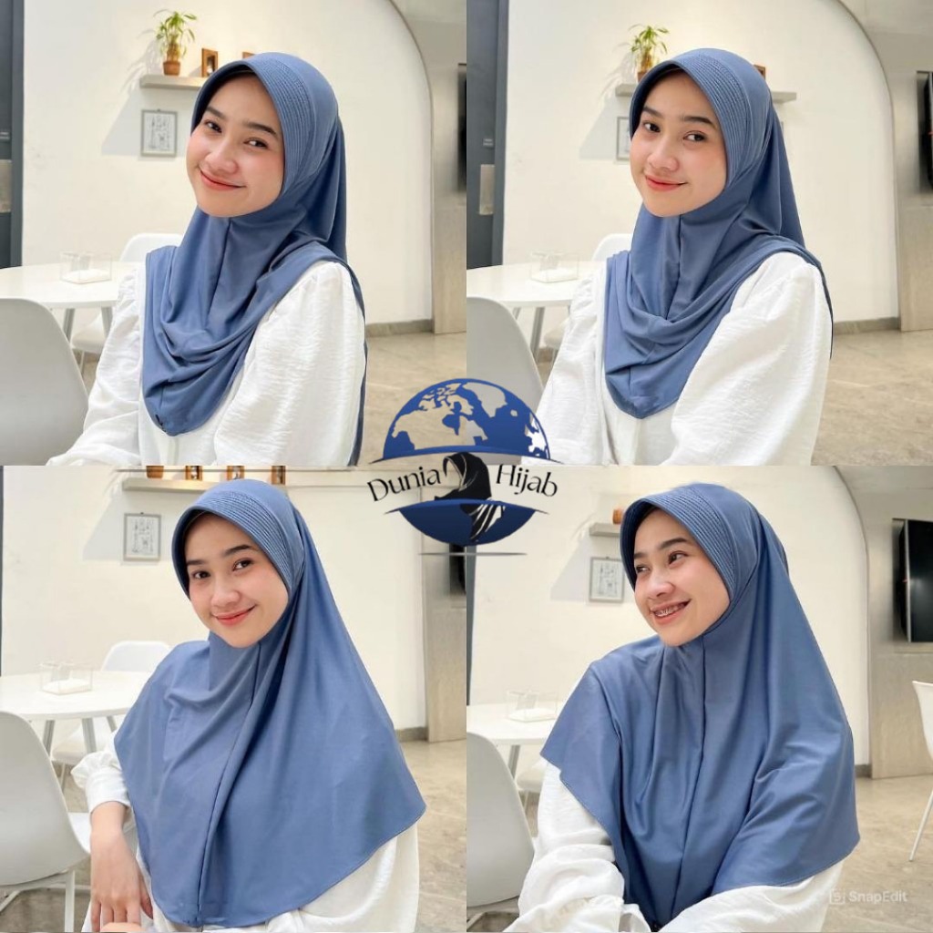 Bergo Hamidah Instan Jersey Ukuran M | Hijab Instan Menutup Dada
