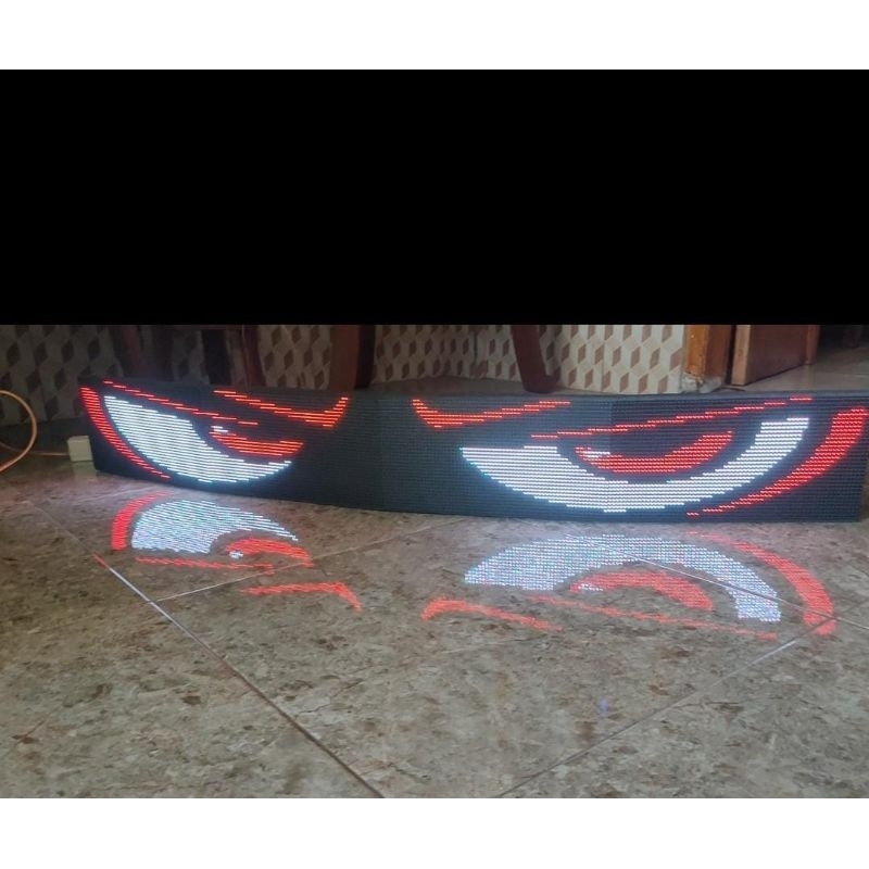 running text slim/tipis p5 bus, elf,animasi mata (termurah)