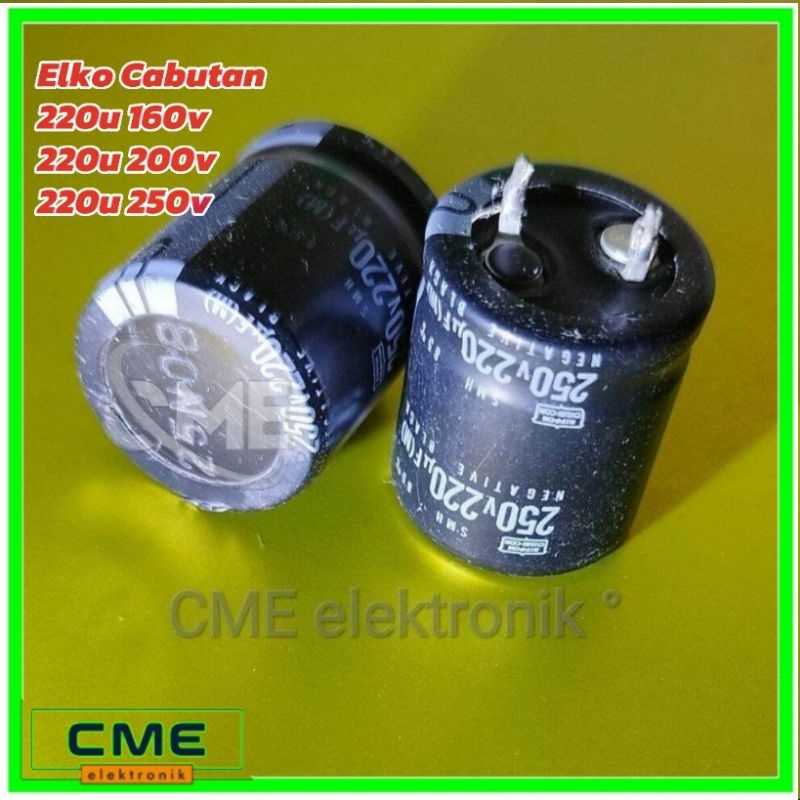 Elko Cabutan 220U 160v / 220u 200V / 220uf 250v Elco Copotan ORI Original
