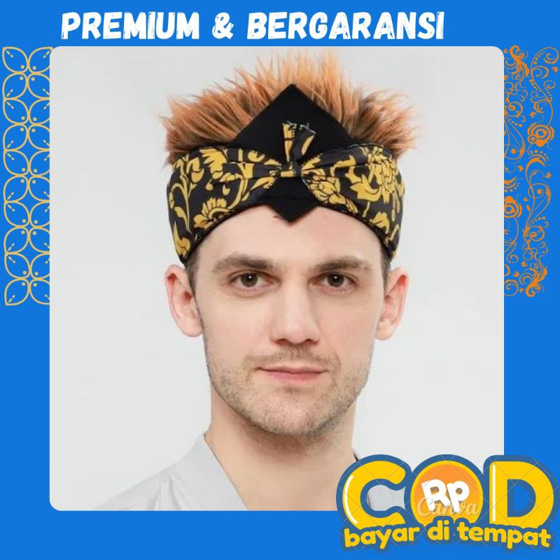 Udeng rambut palsu pria  (BAYAR DITEMPAT ))premium ikat blankon rambut palsu dewasa