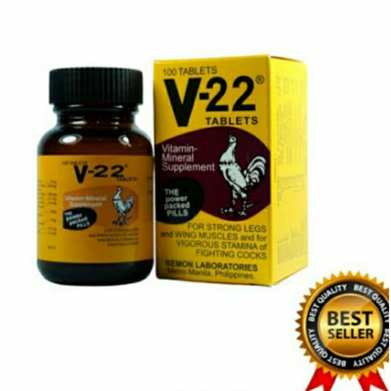 V-22 BEMON Suplemen Ayam Petarung V22 doping ayam piso ayam piliphins ayam Bangkok 50butir