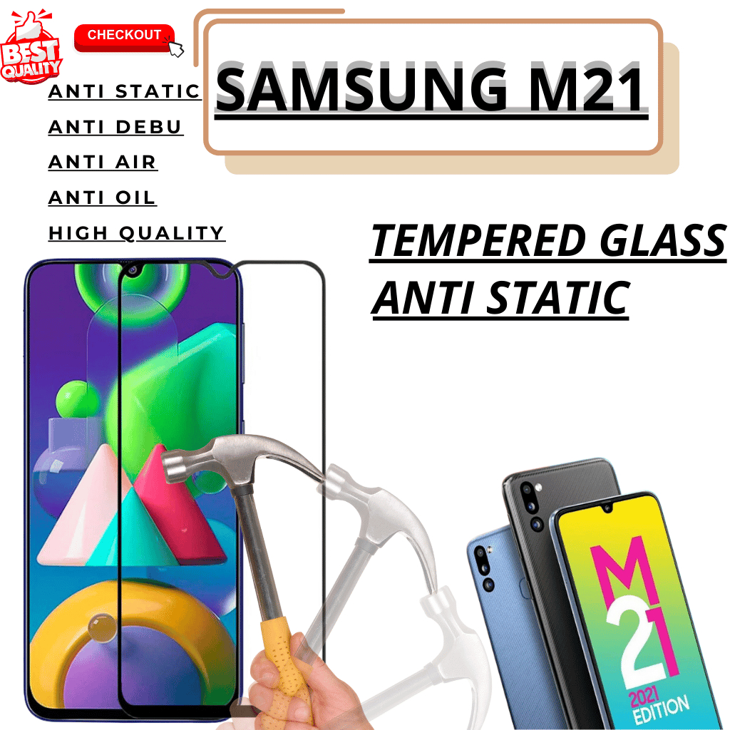 SAMSUNG M21 ANTI GORES TEMPERED GLASS ANTI STATIC PELINDUNG LAYAR + PACKING FOR SAMSUNG M21