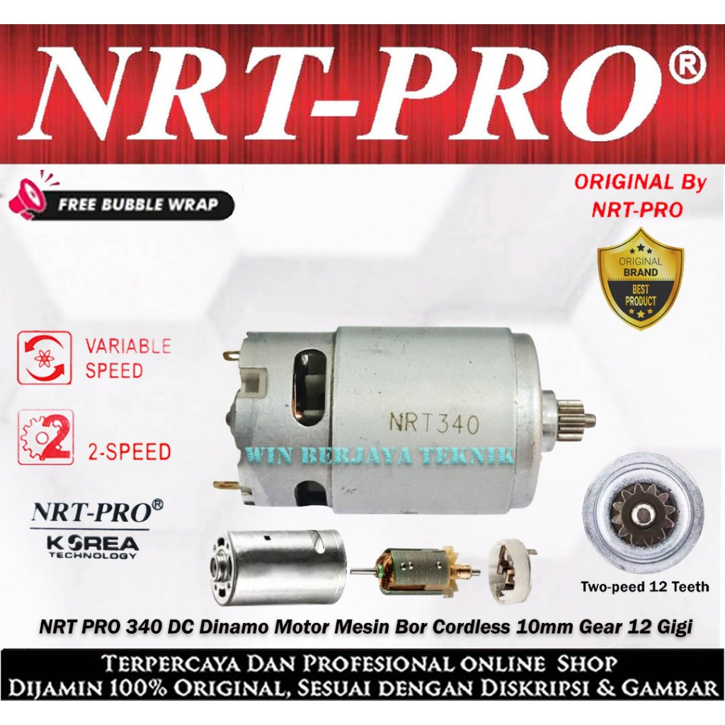 NRT PRO 340 DC DINAMO MOTOR BOR CORDLESS BOR BATERAI VDC340 DC 340 DC340 340DC "ORIGINAL BY NRT PRO"