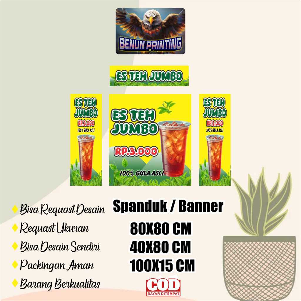 Spanduk Banner Booth Es Teh Jumbo  Bisa Request Desain
