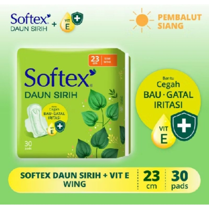 Softex daun sirih 23 cm wings isi 30 pads