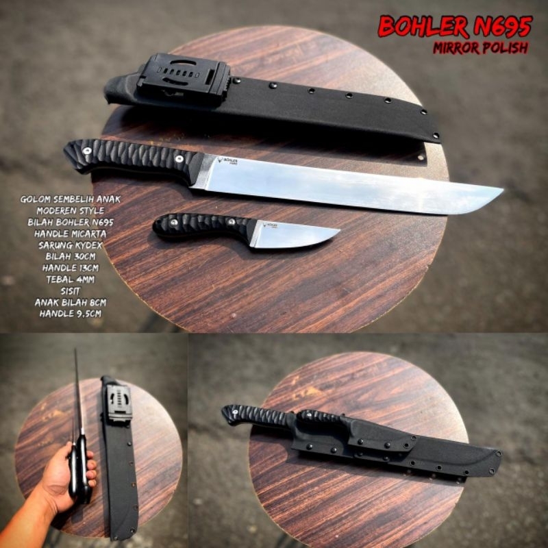 BISA COD golok Sembelih PREMIUM BOHLER N695 satu set