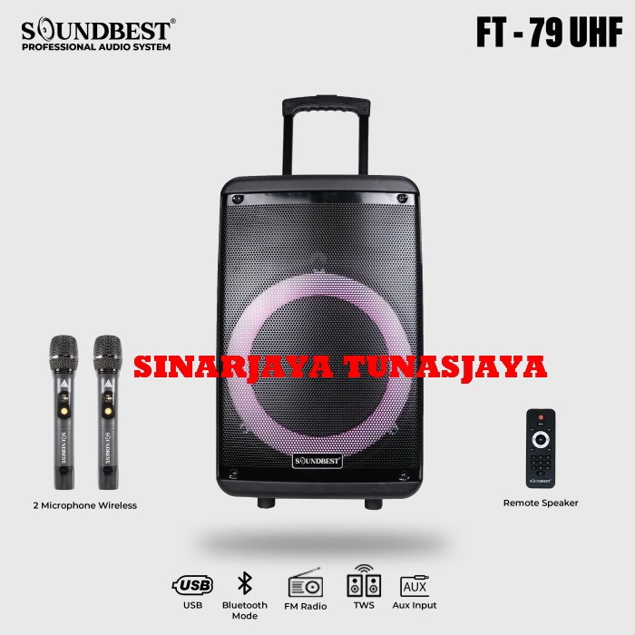 Speaker Portable Wireless Soundbest FT 79  Soundbest FT79 / FT-79 Original 12 inch Bluetooth