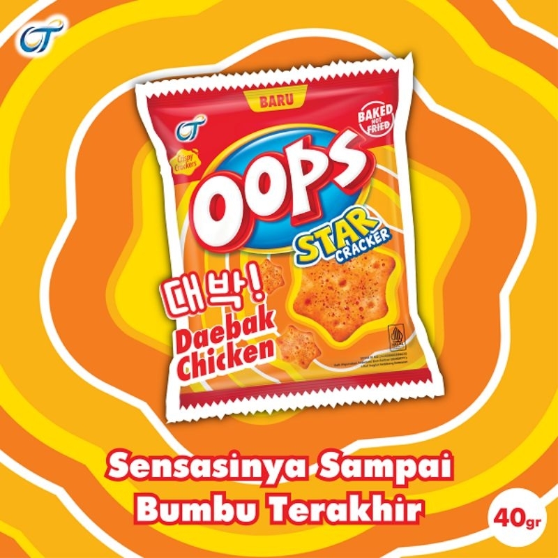 

Oops Star Cracker Rasa Daebak Chicken / Fried Noodles 40gram