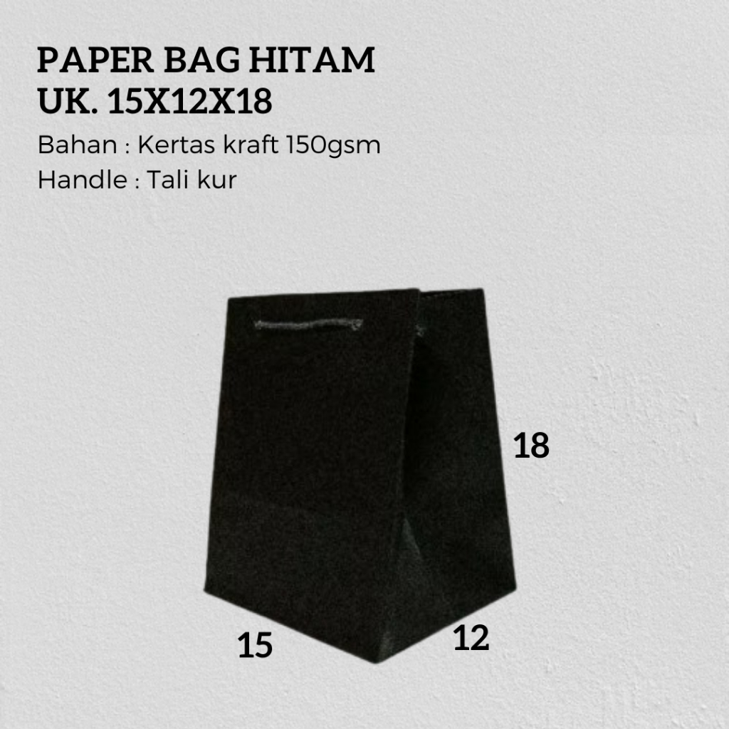 

Paper Bag Hitam 15x12x18 | Tas Kertas