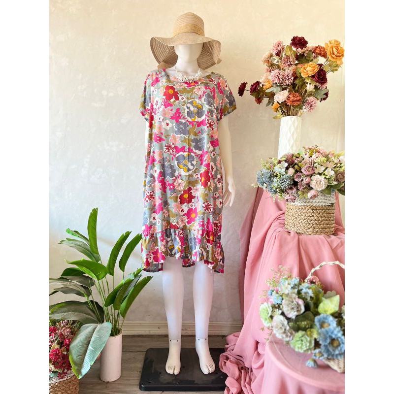 Daster rayon super polos homedress habel pendek rempel