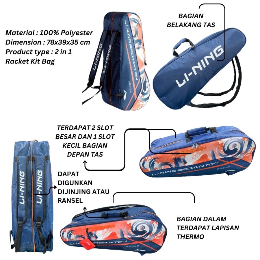 TAS BADMINTON BULUTANGKIS LINING ABDR 190 ORIGINAL