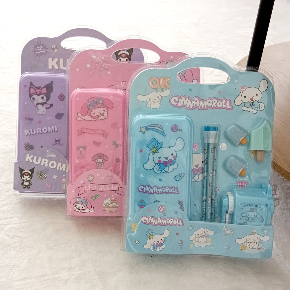 

D3W! Gelasa Alat Tulis Stationery Set Cinnamoroll Kuromi Melody Gift Set 9in1 6produk