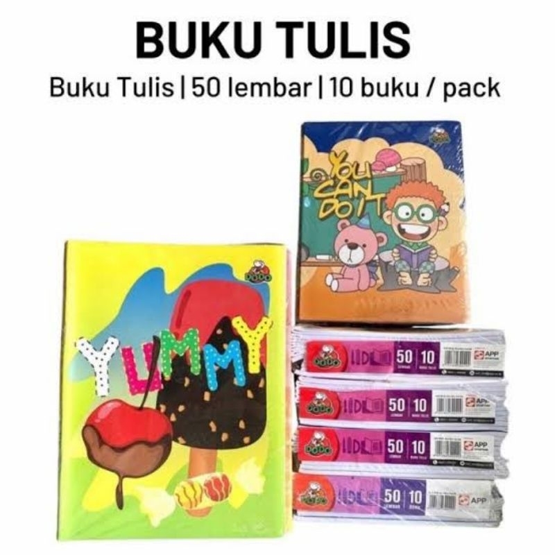 

Buku tulis Dodo 50 || 1pak isi 10