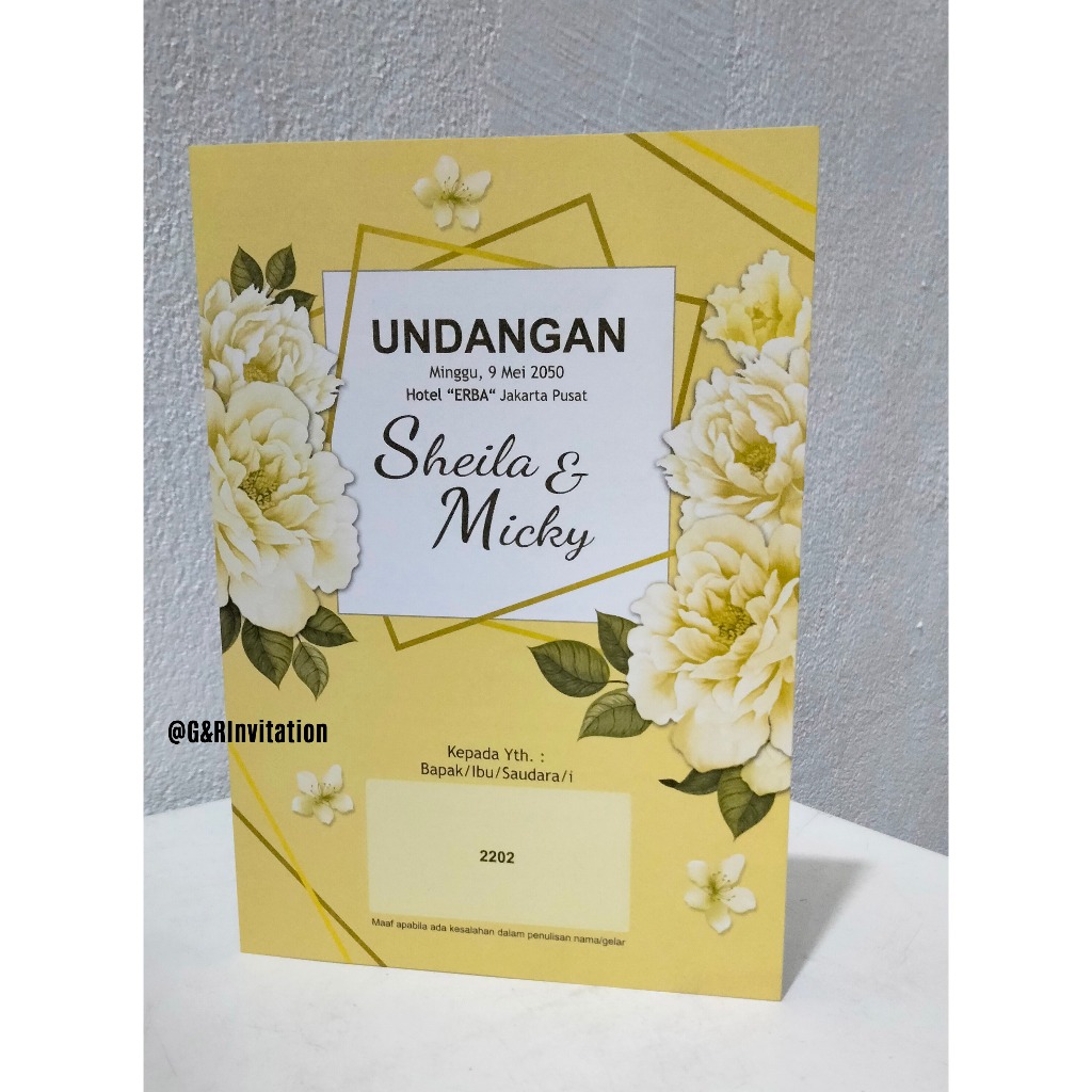 Blangko KOSONG / CETAK Undangan Pernikahan Erba 2202