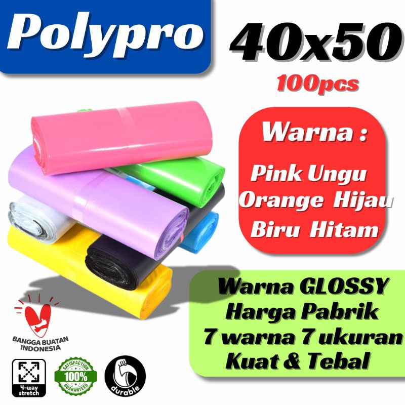 

Plastik Packing Online 40x50 / Polymailer Warna Premium / 100 Lembar